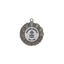 A product photo of a 1.75" half wreath and half rays style Silver specialty medallion with a debossed centre for dtf printing
