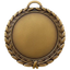 A product photo of a 4" antique finish full wreath Gold specialty medallion with a debossed centre for dtf printing