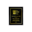 A photo of a Black Piano Finish plaque with full traditional engraved plate.