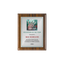 A photo of a Walnut Piano Finish plaque with a full colour plate.