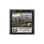 An image of a Black Marble finish square photo plaque with a full-colour plate on the bottom-half and a photo holder on the top-half.