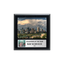 An image of a Plain Black finish square photo plaque with a full-colour plate on the bottom-half and a photo holder on the top-half.