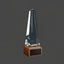 Optic Crystal - Obelisk on Walnut Base