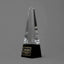 Optic Crystal - Obelisk with Black Base (8")