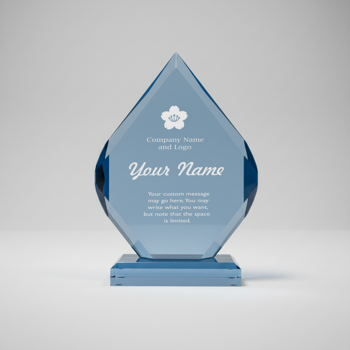 Acrylic - Faceted Blue Diamond Award