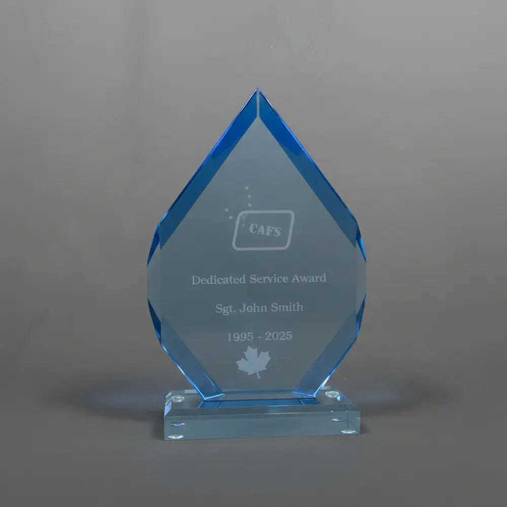 Acrylic - Faceted Blue Diamond Award