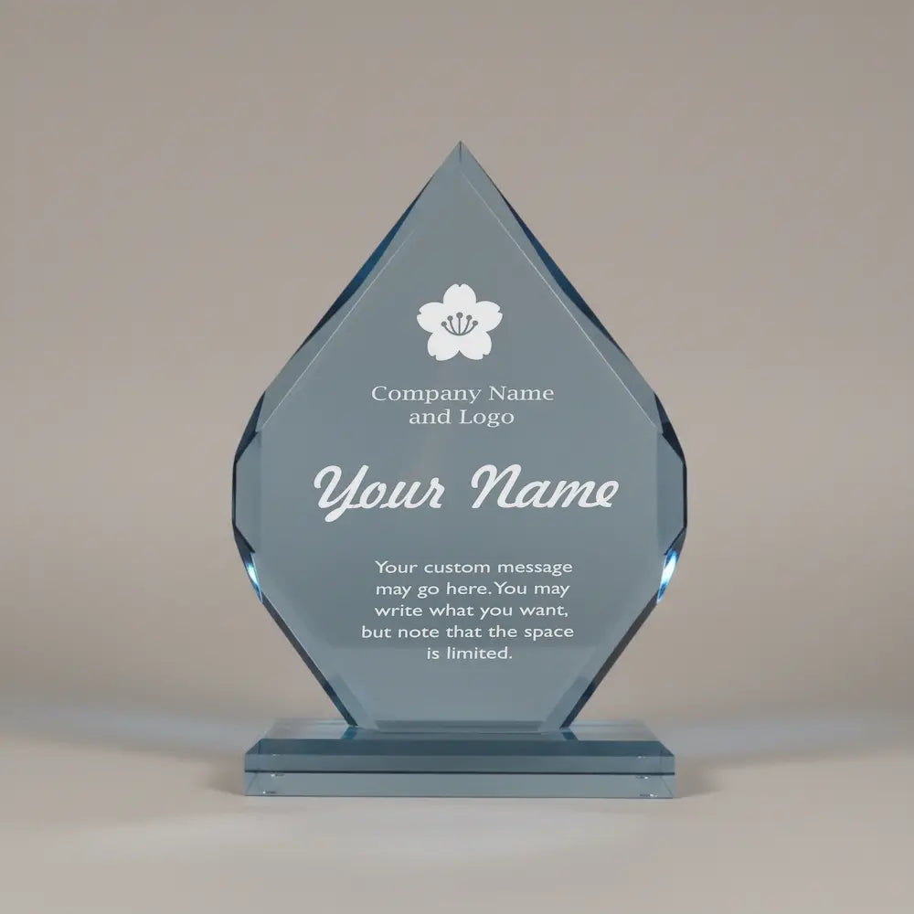 Acrylic - Faceted Blue Diamond Award