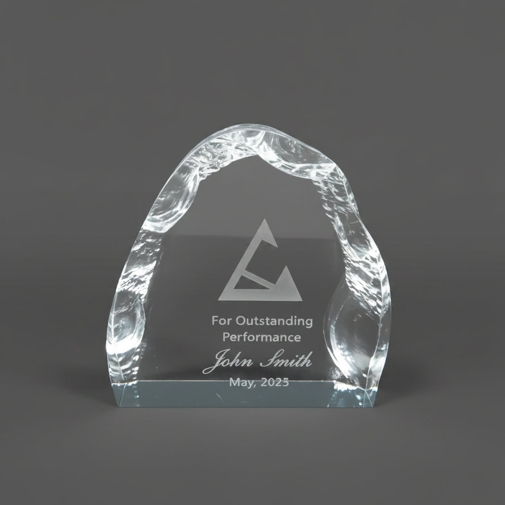 Acrylic - Reflective Blue Edge Mountain Shape