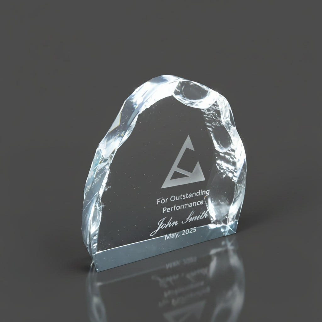 Acrylic - Reflective Blue Edge Mountain Shape