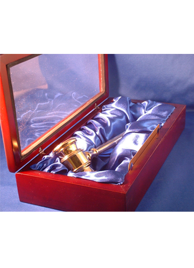 Ceremonial - Brass Gavel with Display Case