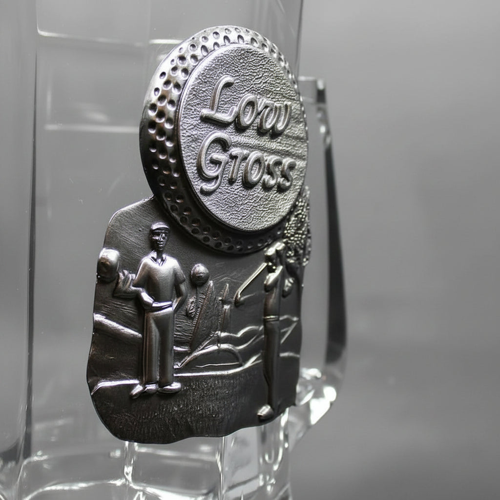 Cups - Pewter Crest, Low Gross, Glass Stein Secondary image