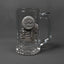 Cups - Pewter Crest, Low Gross, Glass Stein