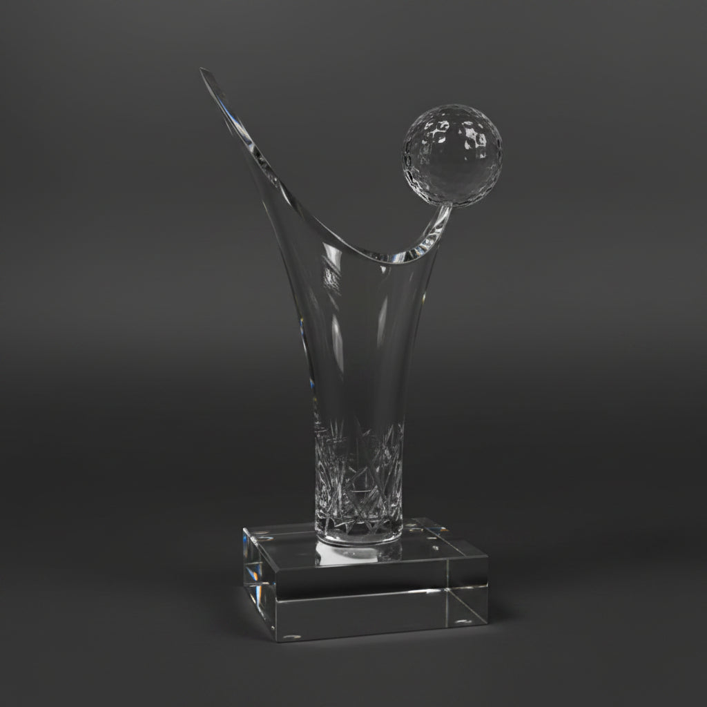 Optic Crystal - Golf Ball on Splash-shaped Glass