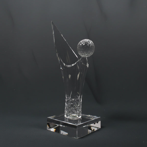 Optic Crystal - Golf Ball on Splash-shaped Glass