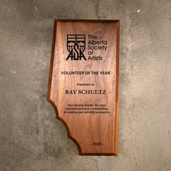 Solid Wood Plaque - Alberta-shaped Walnut