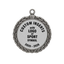 A product photo of a 2.75" antique finish full wreath Silver specialty medallion with a debossed centre for dtf printing