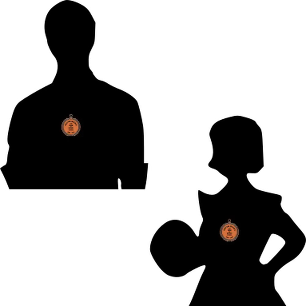 A silhouette of a man and a kid wearing a 2.75" specialty medallion