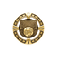 A product photo of Gold Varsity Soccer medallion.
