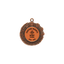 A product photo of a 1.75" half wreath and half rays style Bronze specialty medallion with a debossed centre for dtf printing