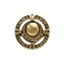 A product photo of Gold Varsity Baseball medallion.