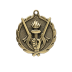 A product photo of big sculptured Gold Victory medallion.