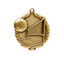 A product photo of big sculptured Gold Volleyball medallion.
