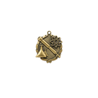 A product photo of small sculptured Gold Science medallion.