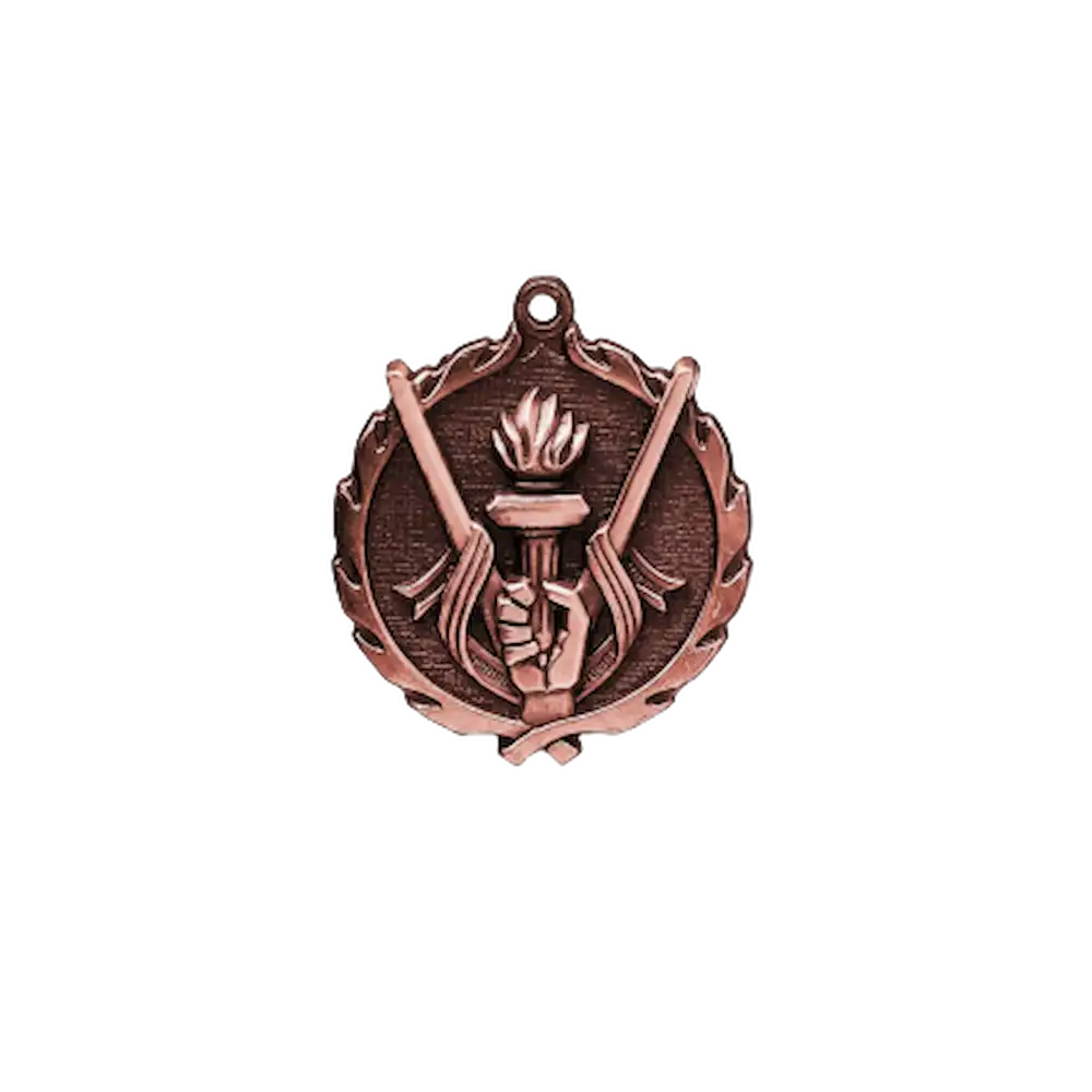 A product photo of small sculptured Bronze Victory medallion.