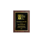 A photo of a Cherrywood Laminate plaque with full traditional engraved plate.