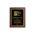 A photo of a Cherrywood Laminate plaque with full traditional engraved plate.