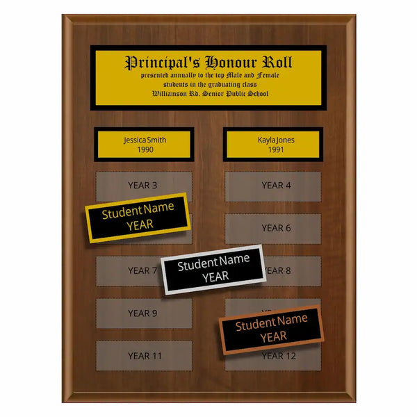 Annual Plaque - Multi-plate Traditional Walnut