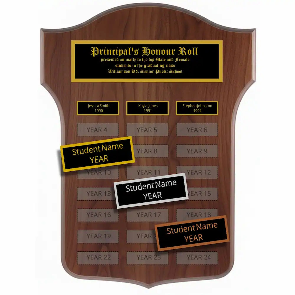 Annual Plaque - Walnut Shield