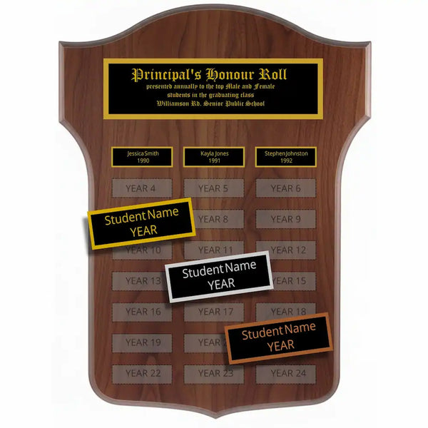 Annual Plaque - Walnut Shield