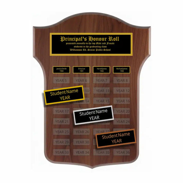 Annual Plaque - Walnut Shield