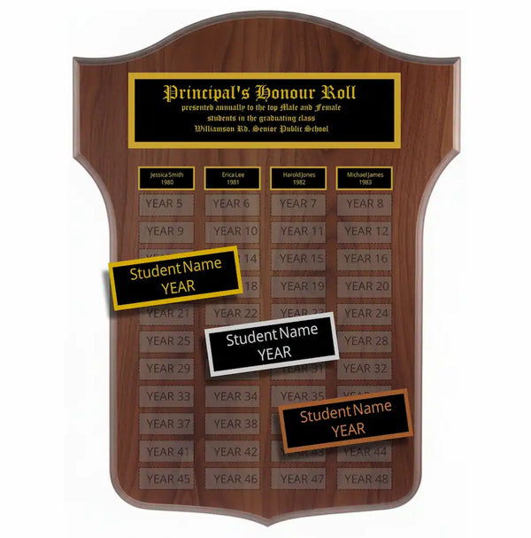 Annual Plaque - Walnut Shield