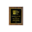 A photo of a Walnut Piano Finish plaque with full traditional engraved plate.