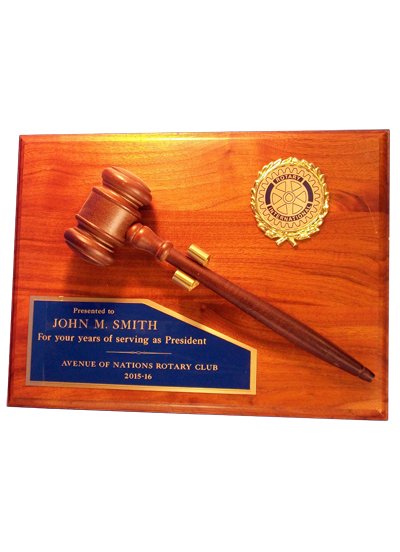 Ceremonial - Walnut with Gavel Attached Plaque