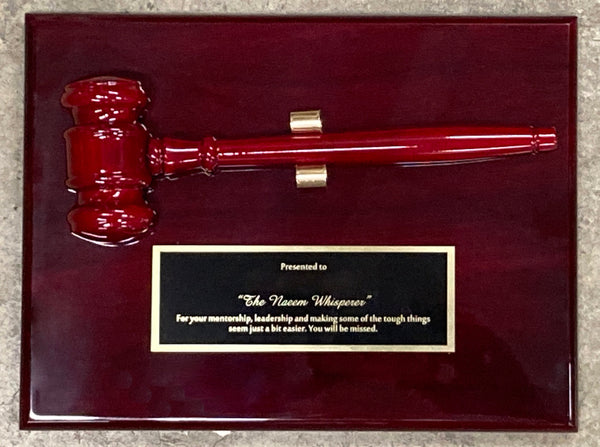 Ceremonial - Gavel Rosewood Piano Plaque