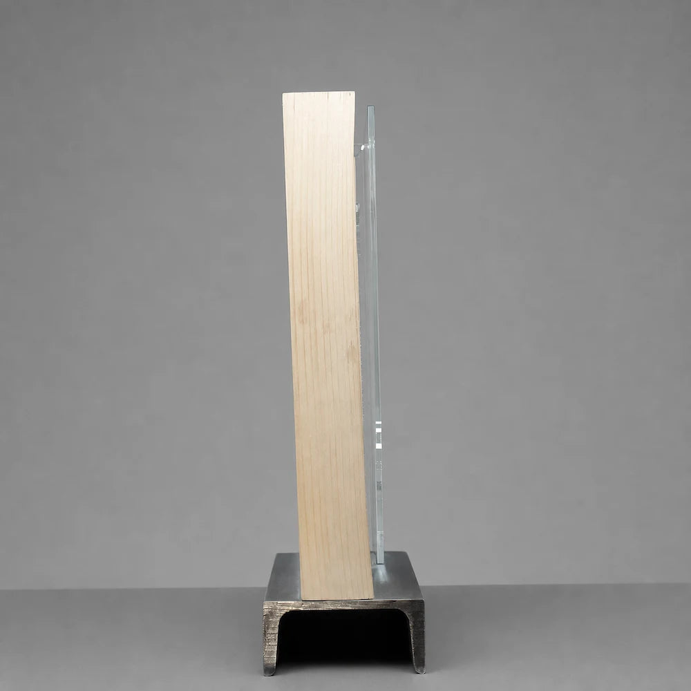 Heritage - Wood Block on a Black Steel Base