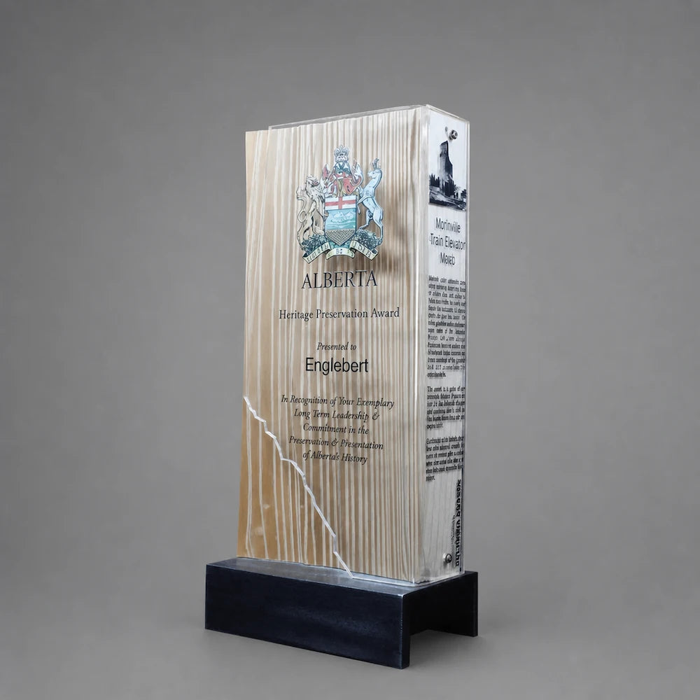 Heritage - Wood Block on a Black Steel Base