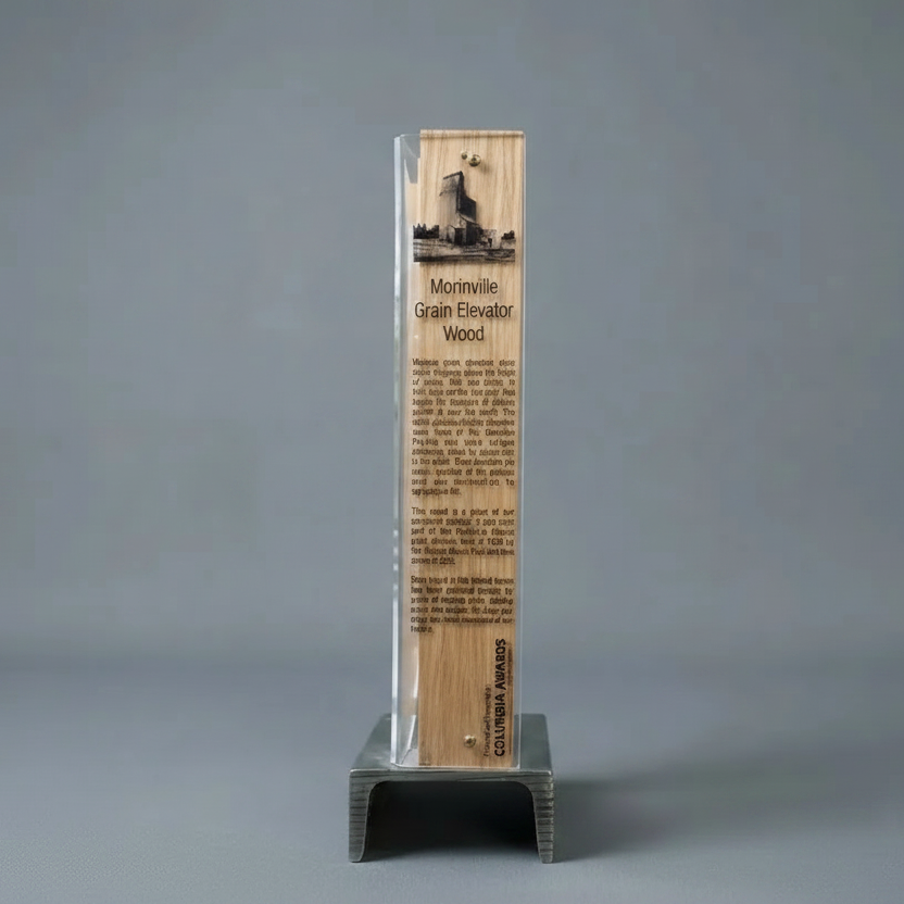 Heritage - Wood Block on a Black Steel Base