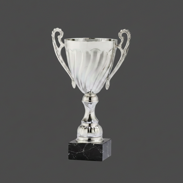 Cups - Silver Metal Cup with Marble Base