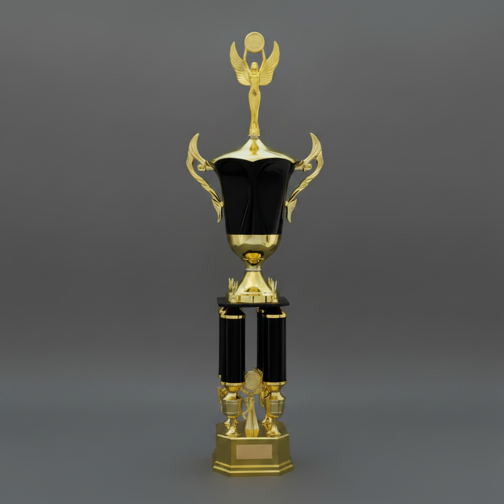 Trophy - Four Post Bright Gold and Black Main image