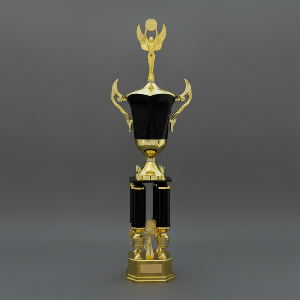 Trophy - Four Post Bright Gold and Black