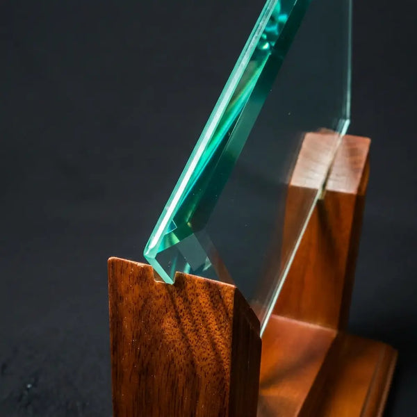 Glass - Bevelled Glass on Walnut Frame