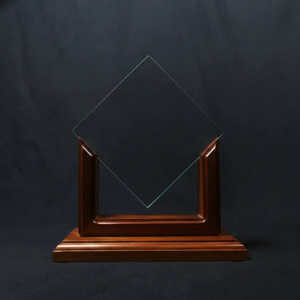 Glass - Bevelled Glass on Walnut Frame