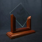 Glass - Bevelled Glass on Walnut Frame