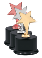 Sculpture - Cast Metal Star on Round Base