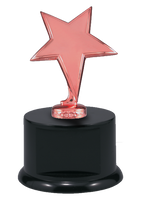 Sculpture - Cast Metal Star on Round Base
