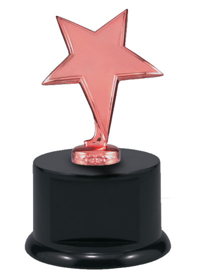 Sculpture - Cast Metal Star on Round Base